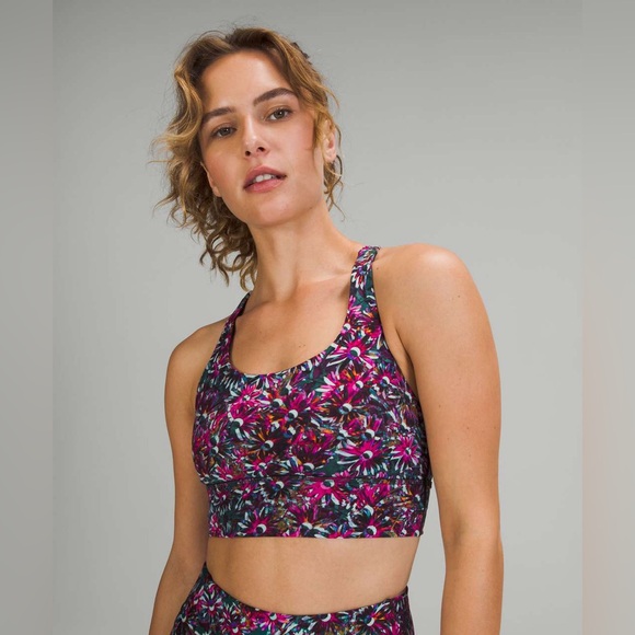 Lululemon Energy Longline Bra *Medium Support B–D Cups Floral Electric Multi